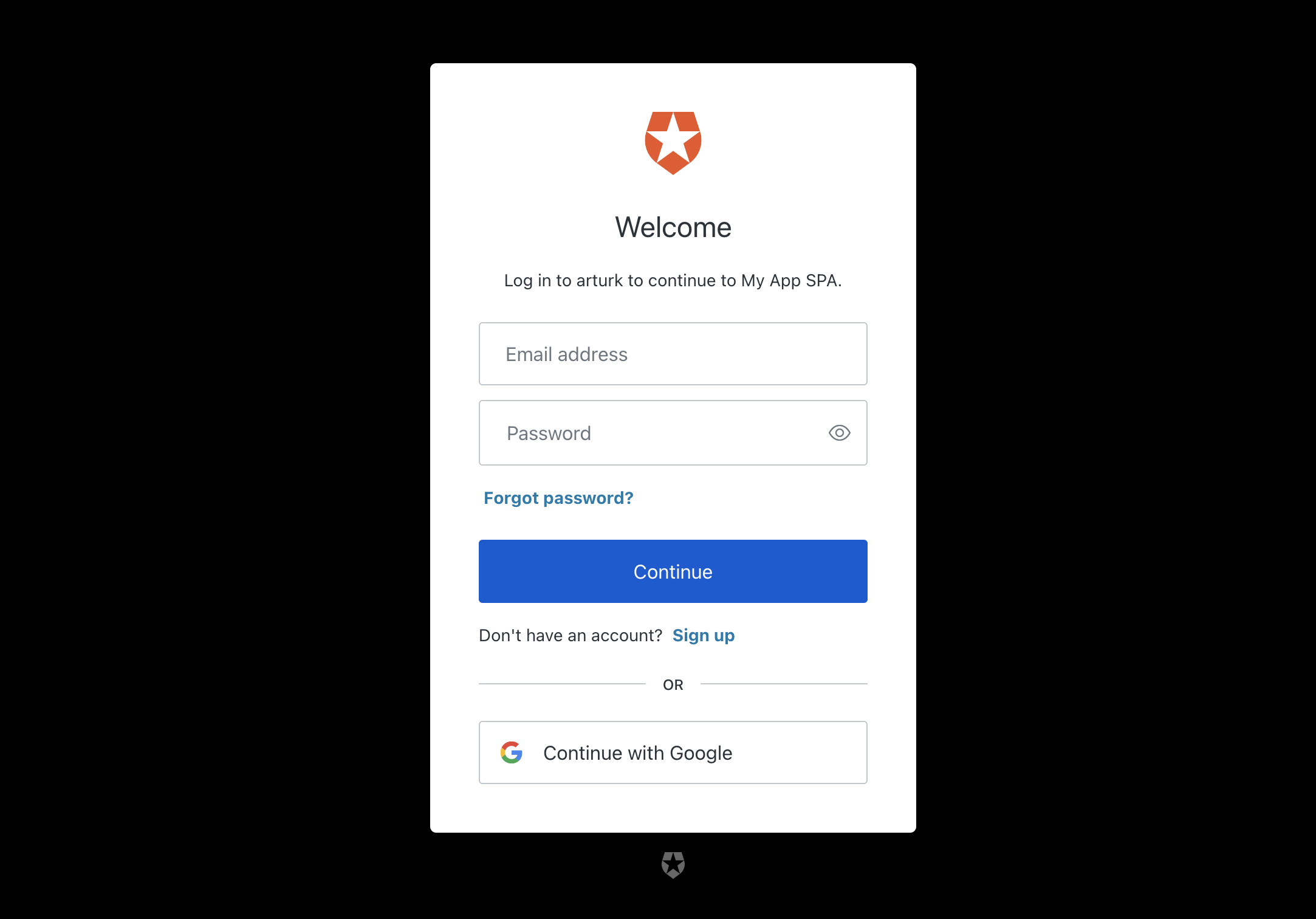 React App Auth0 Login Page